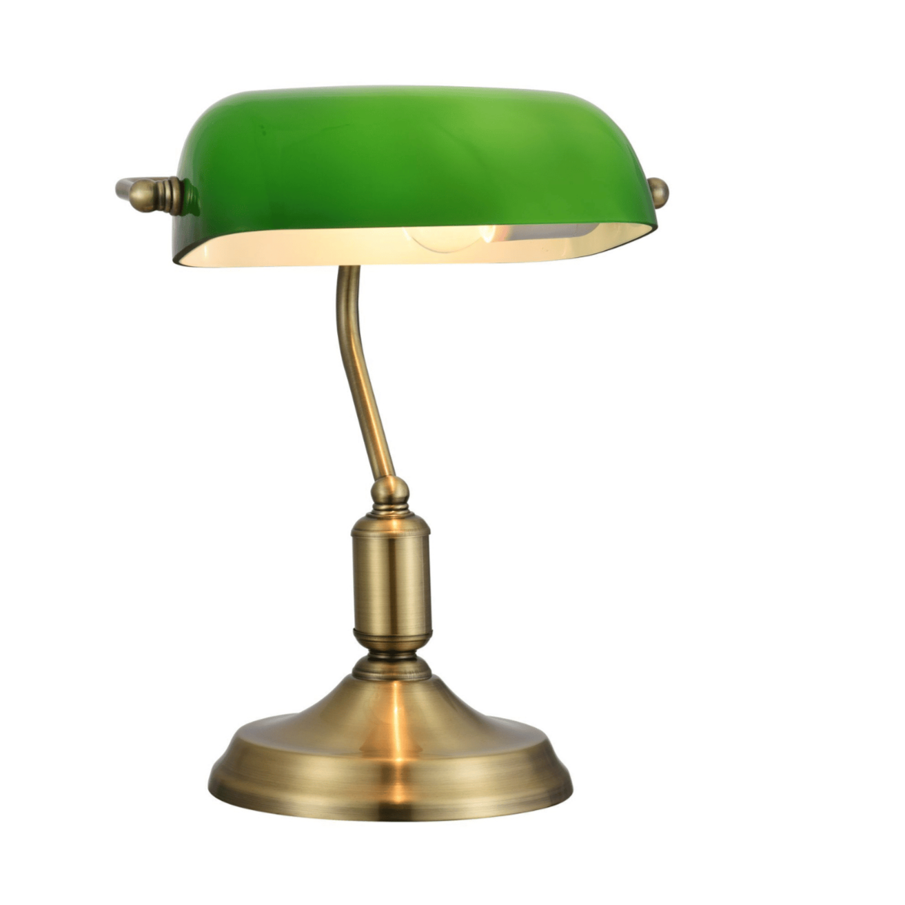 Lampe de bureau lampe de banquier lampe de table laiton ancien verre lampe  de lecture verte