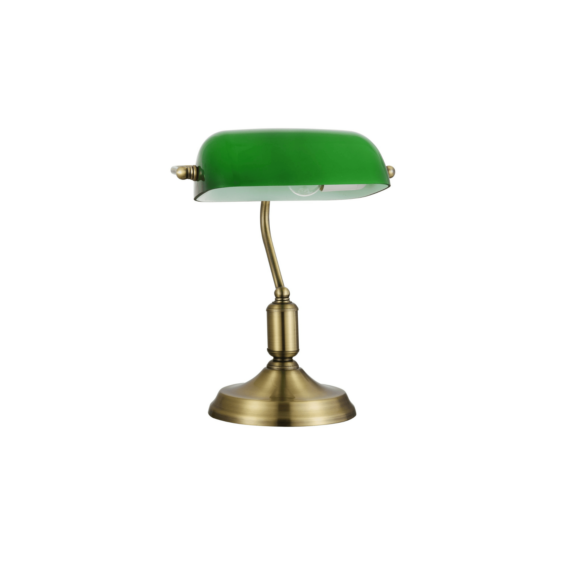 Lampe de bureau lampe de banquier lampe de table laiton ancien verre lampe  de lecture verte